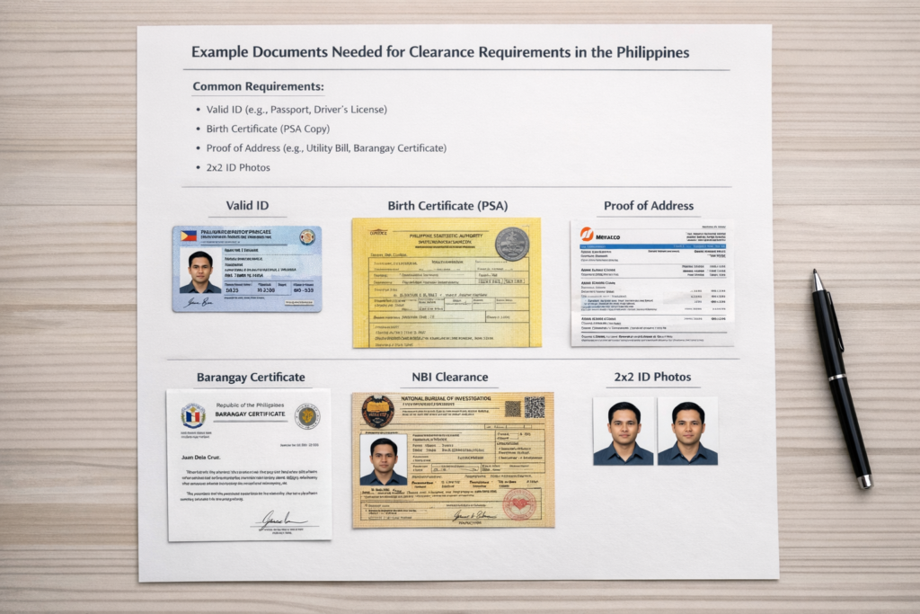 Clearance Requirements Philippines example documents