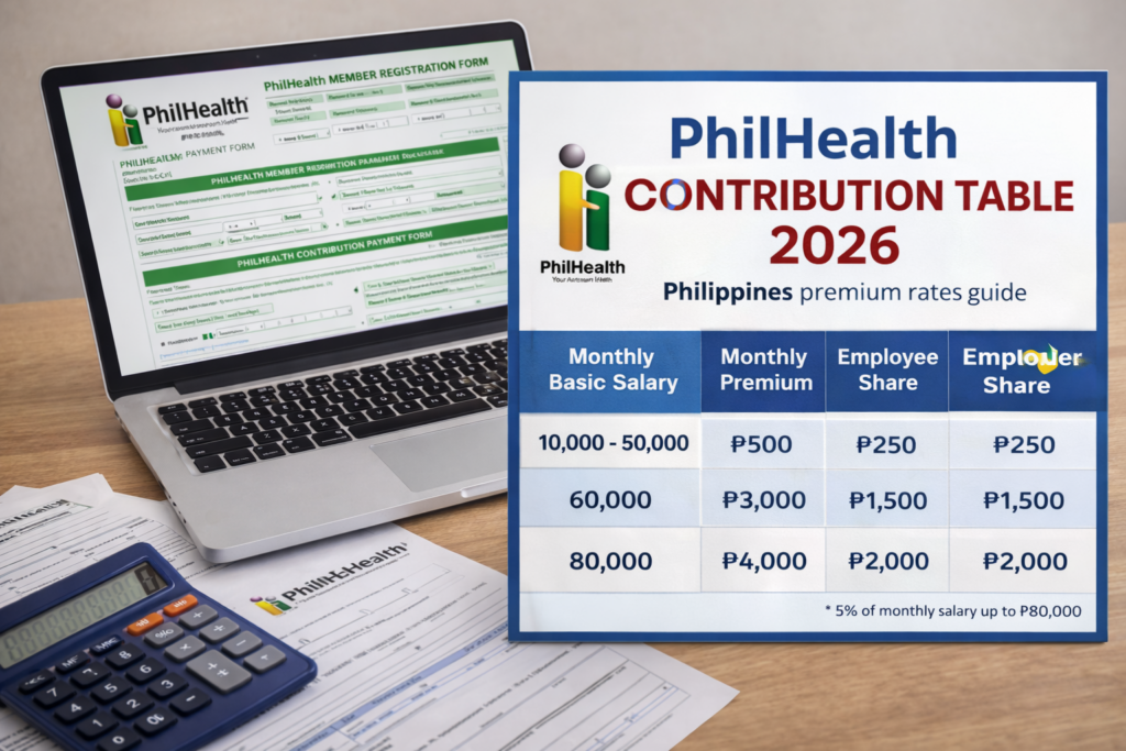 PhilHealth Contribution Table 2026 Philippines premium rates guide