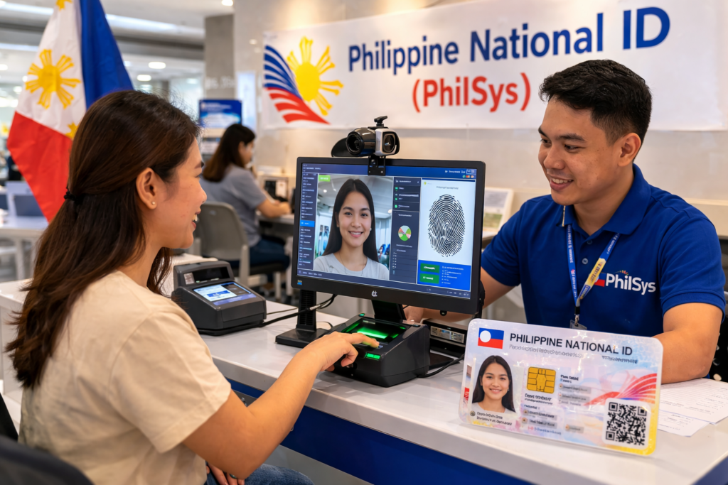 PhilSys National ID registration biometric capture Philippines
