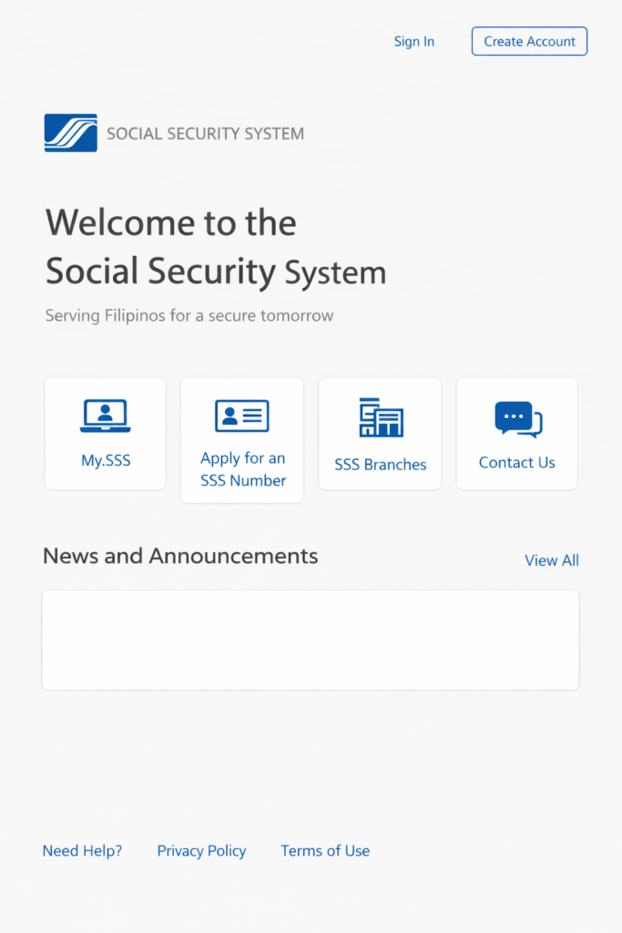 SSS Online Login Philippines My SSS portal login page