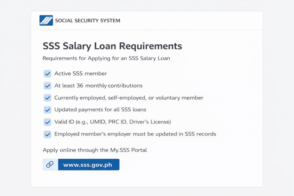 SSS salary loan requirements Philippines application guide